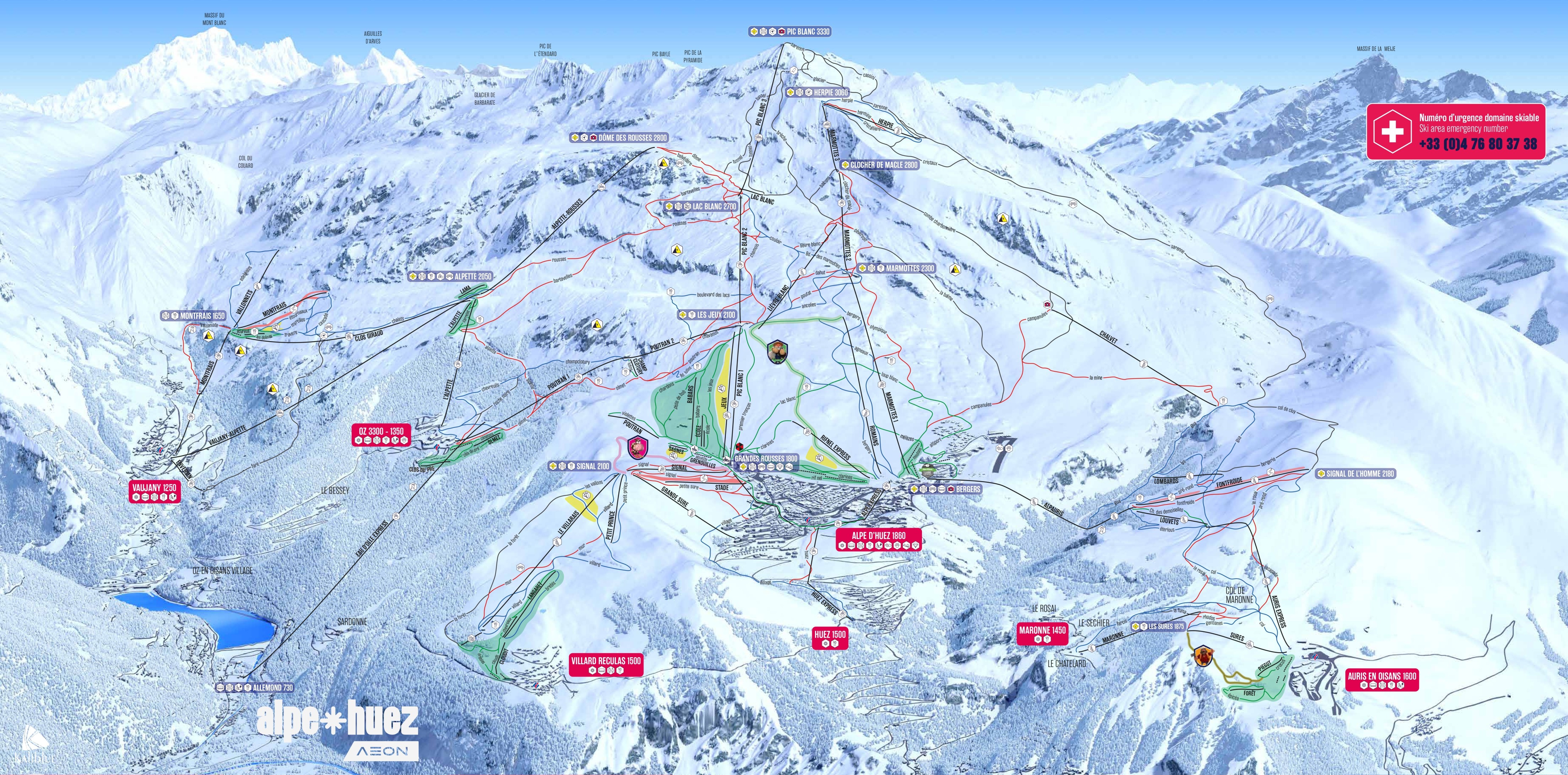 Sítérkép: Alpe d Huez - 250km