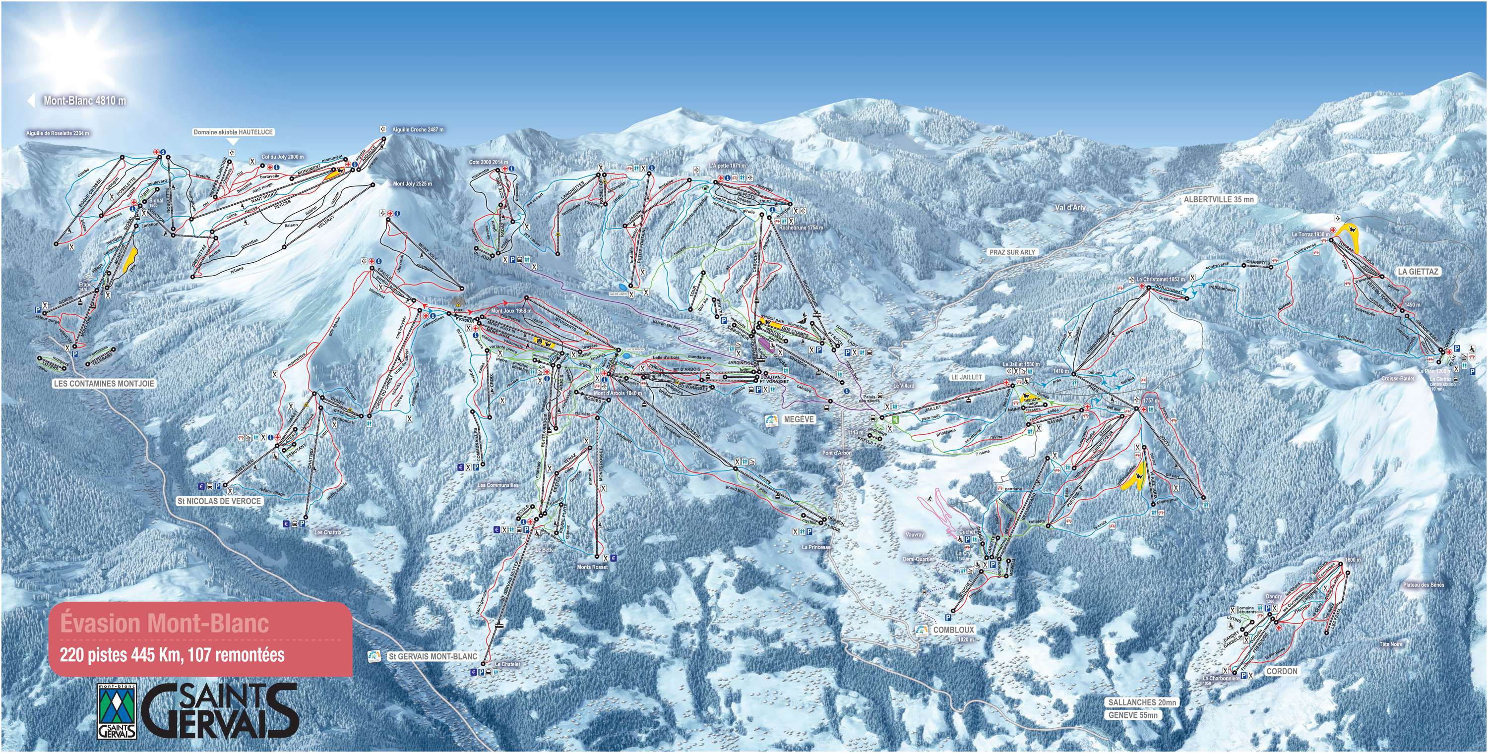 Sítérkép: Mont Blanc - 445km