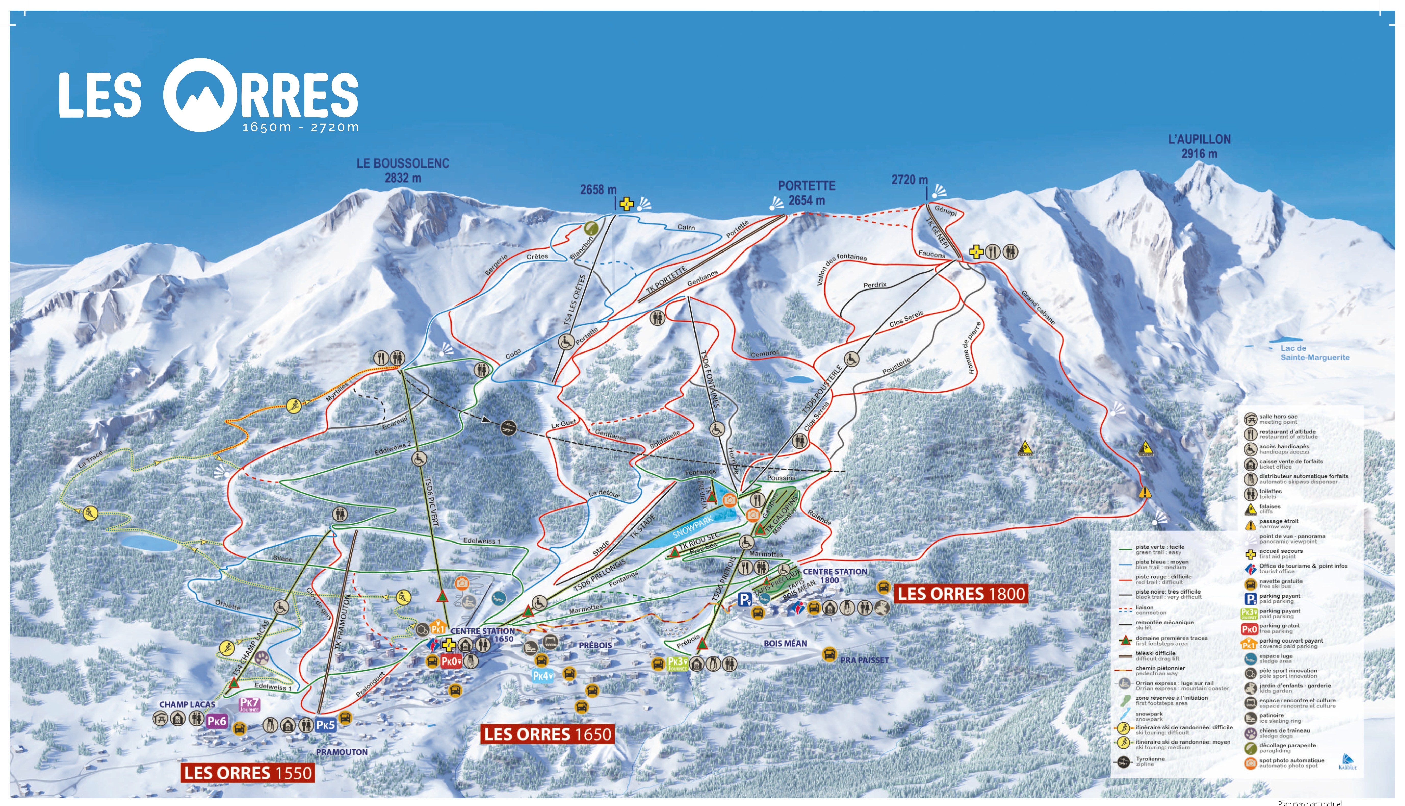 Sítérkép: Les Orres - 100km