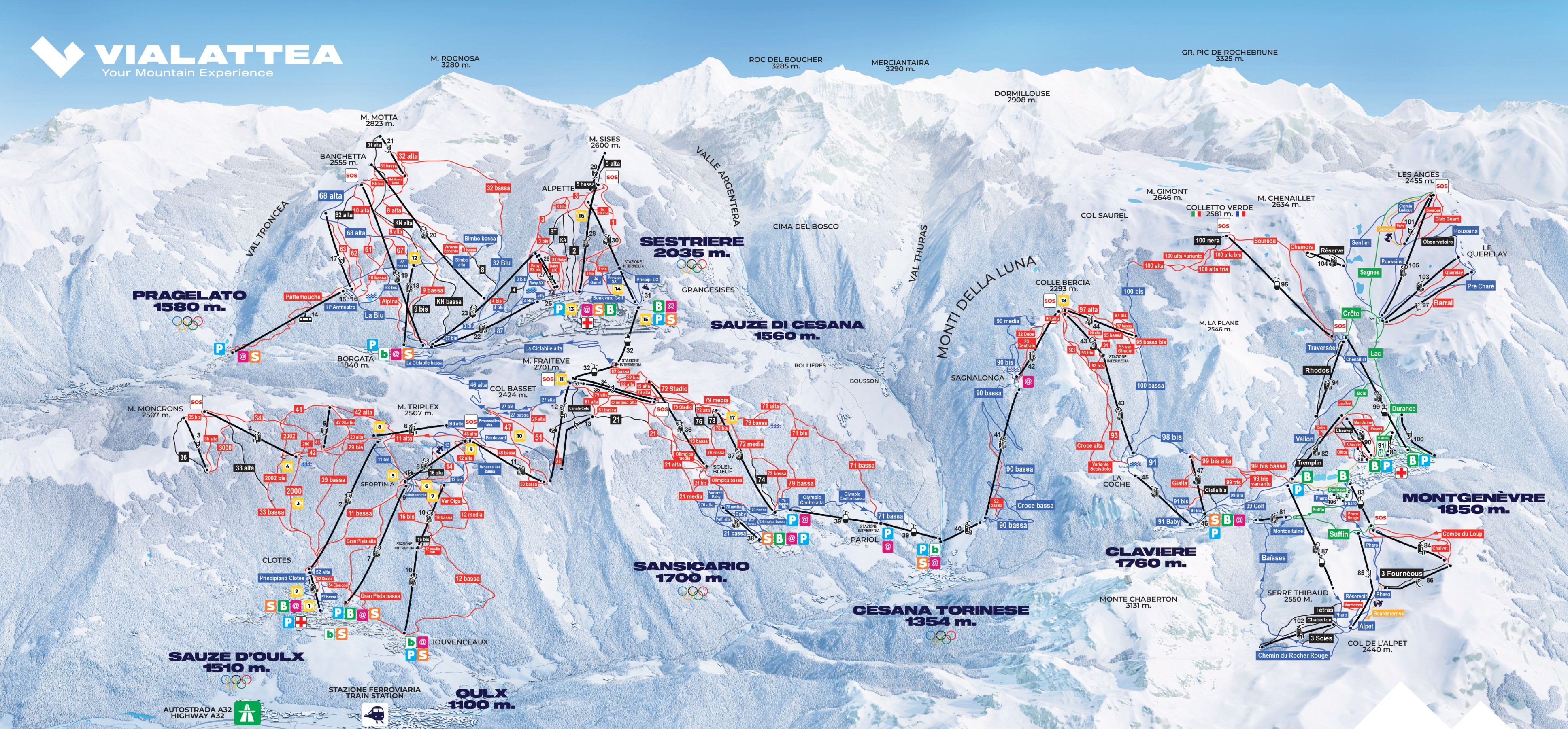 Sítérkép: Montgenevre - 400km